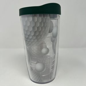 Golf Balls Tervis Tumbler Travel Cup W/Lid 16oz Hot Or Cold Liquids  Made In USA